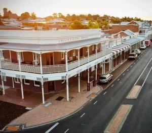 an aerial view of a street in a city at The Colliefields Hotel in Collie