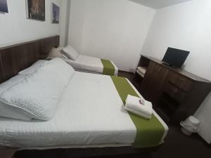 Postel nebo postele na pokoji v ubytování Hotel del Parque Confort LaCeja
