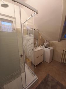 A bathroom at Sándor Apartman