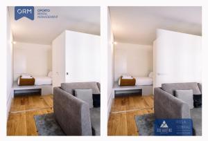 a room with two chairs and a bed at ORM - 3 C´s Apartments in Porto