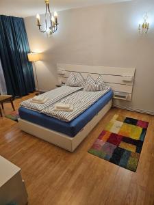 Postel nebo postele na pokoji v ubytování Apartament David Deva - 2 dormitoare & 1 living