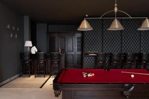 ChopdemにあるLohonoStays Sacri Borod Hill Villa 4のビリヤード台と椅子が備わる客室です。