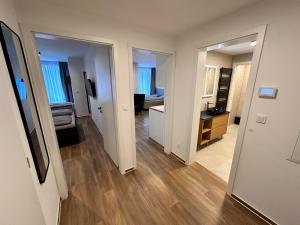 Postel nebo postele na pokoji v ubytování SORRY-HORY Apartmán Dolní Morava