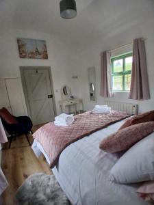 Postel nebo postele na pokoji v ubytování St Kevins Cottage
