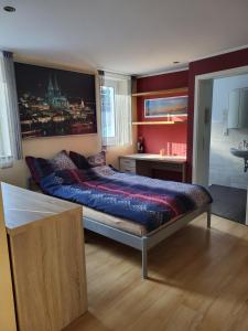 Postel nebo postele na pokoji v ubytování Ferienwohnung Kiefernwald