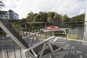 Μπαλκόνι ή βεράντα στο Residenz am Balmer See - BS 57 mit Wellnessbereich