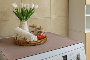 A kitchen or kitchenette at Vasiliki house