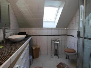 Koupelna v ubytování Ferienwohnung Dreiländerblick in Görlitz