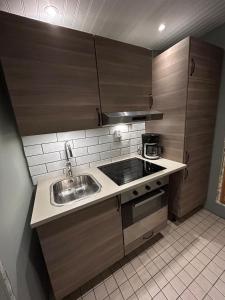 Kuchyň nebo kuchyňský kout v ubytování Tiny house Söderåsen