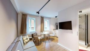TV a/nebo společenská místnost v ubytování Apartment 07 No 8A BoardingHouse Lüneburg