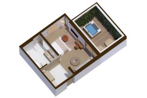 a rendering of a floor plan of a house at Villa Dubrovnik in Dubrovnik
