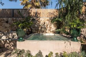 two potted plants sitting on top of a pool at Dèpendance Armonia - 100 meters walk from the beach in Donnalucata