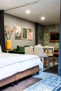 Ένα ή περισσότερα κρεβάτια σε δωμάτιο στο Espectacular Loft Con terraza en Condesa
