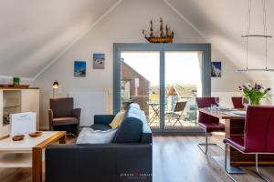 Χώρος καθιστικού στο Ostsee - Appartement Nr 90 "Seestern" mit Strandkorb im Strand Resort