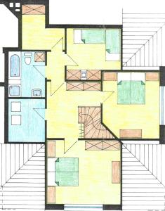 un disegno della planimetria di una casa di Fiete Deppe Haus a Wyk auf Föhr