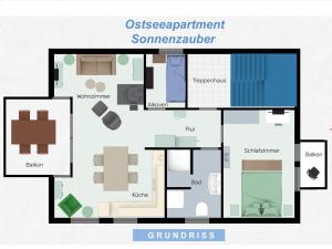 Grundriss der Unterkunft Ostsee - Appartement Nr 19 "Sonnenzauber" im Strand Resort