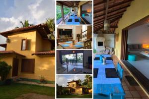 un collage de photos d'une maison dans l'établissement Casa Exclusiva na Falésia - Barraca da Maré, Arraial d'Ajuda, à Arraial d'Ajuda
