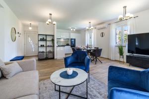 TV a/nebo společenská místnost v ubytování Seaside luxury villa with a swimming pool Splitska, Brac - 23815