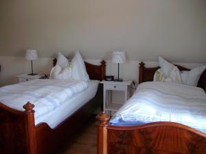 Postel nebo postele na pokoji v ubytování Ferienhaus Anke