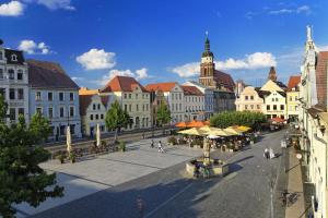 Nespecifikovaný výhled na destinaci Cottbus nebo výhled na město při pohledu z apartmánu