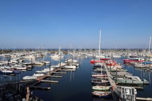 a bunch of boats are docked in a harbor at Résidence Les Suites du Port - by Le Saint Ferdinand in Arcachon