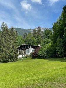 柯尼希斯湖畔舍瑙60m2 FeWO 2 Wohnung in der Villa Bergfrieden的田间中的大型房屋 更多16张照片