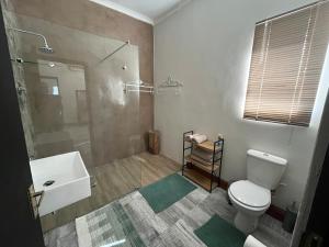 a bathroom with a toilet and a sink and a shower at Te Môi in Paarl