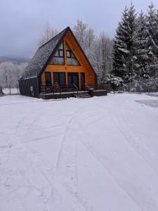 Cozy Aframe Valea Doftanei v zimě