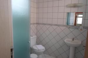 a bathroom with a toilet and a sink at Hotel e Pousada dos Leões in São Luís