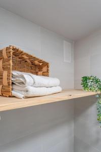 En eller flere senge i et værelse på Acogedor estudio en Salou