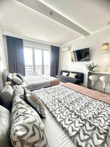 Televízia a/alebo spoločenská miestnosť v ubytovaní Exclusive Apartments Smolna