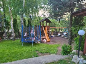 a group of children playing on a playground at Vila Iulia in Vatra Dornei