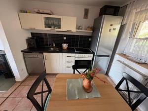 Kuchyň nebo kuchyňský kout v ubytování Apartmány Šumava Boubín