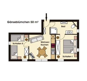 Κάτοψη του Ferienwohnung Gänseblümchen