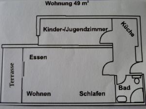 Grundriss der Unterkunft Ferienwohnung Schattschneider