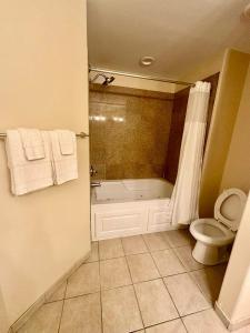 een badkamer met een bad, een toilet en een douche bij Heron Lake in Orlando +17 foto's