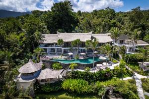 an aerial view of a resort with a swimming pool at Neano Escape in Candidasa