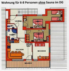Plán poschodí v ubytovaní Ski in out! Gemütliche Dachgeschosswohnung
