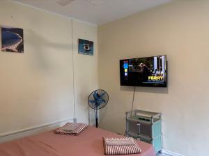 TV a/nebo společenská místnost v ubytování Villa Skanderbeg Guest House Talaudyong Beach