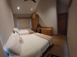 Postel nebo postele na pokoji v ubytování Retreat Boquete Cabins