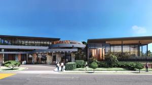 ein Bild eines Gebäudes mit Leuten, die davor laufen in der Unterkunft Brand New Fantastic Luxury 4 bedroom Home in Park Ridge