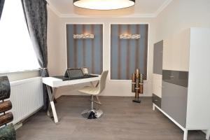 a office with a desk and a laptop on a table at Business Apartments Bremen Typ 3 in Bremen