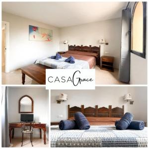 Łóżko lub łóżka w pokoju w obiekcie Rentalfue Tamarindo 1 casa Grace