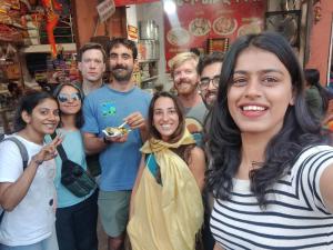 a group of people posing for a picture at Madpackers Jaipur in Jaipur +75 photos