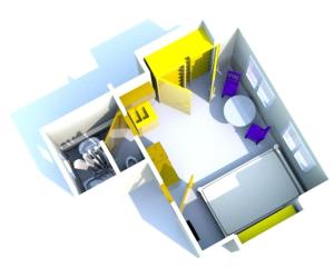 Půdorys ubytování Kleines Einzelzimmer mit Meerblick