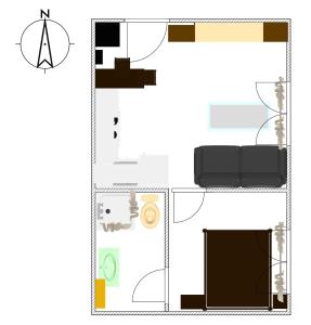 a plan of a living room with furniture at Günstige Ferienwohnung zur Straße in Icod de los Vinos