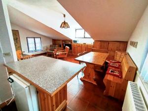 an overhead view of a kitchen with a counter top at Villa Carla - Lago in Mezzolago