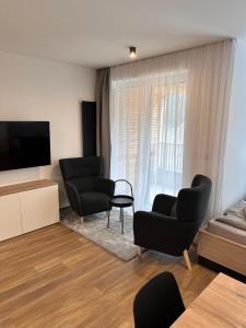 TV a/nebo společenská místnost v ubytování SORRY-HORY Apartmán Dolní Morava