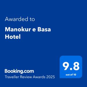 Certifikát, hodnocení, plakát nebo jiný dokument vystavený v ubytování MANOKUR - E- BASA HOTEl