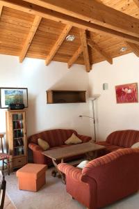 Ruang duduk di Ferienhaus am Plauer See